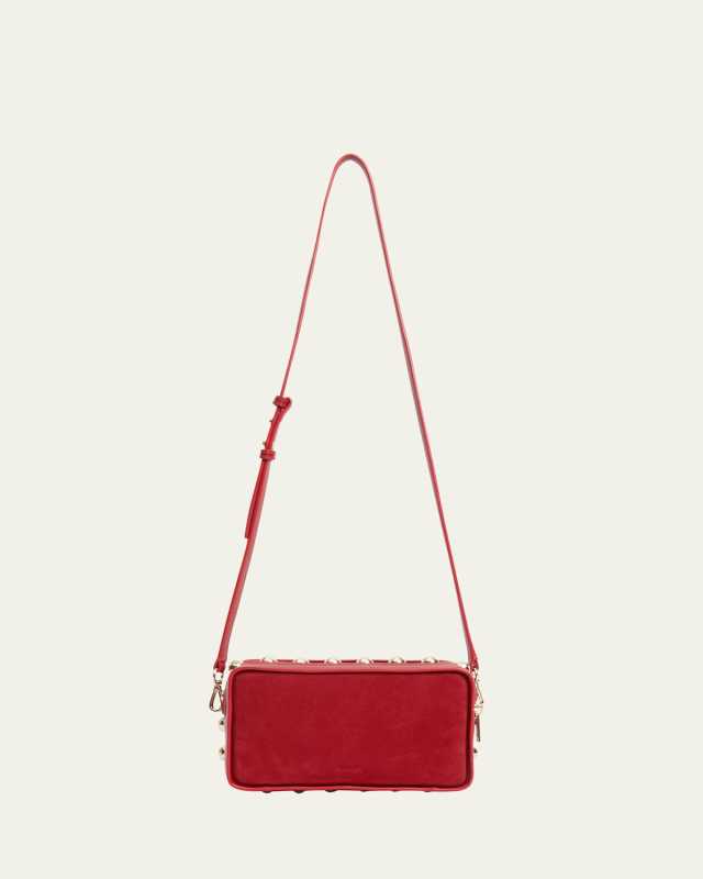 Amaya Studded Suede & Leather Camera Bag
